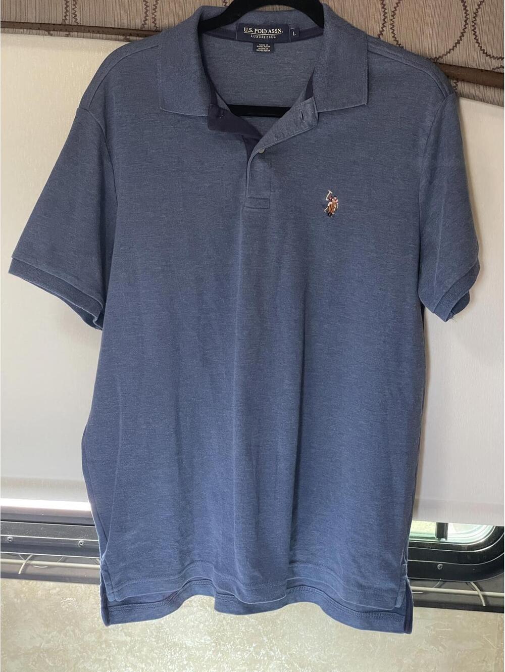 U.S. Polo Assn Men’s Polo Shirt Size Large Blue Luxury Feel Pony Logo